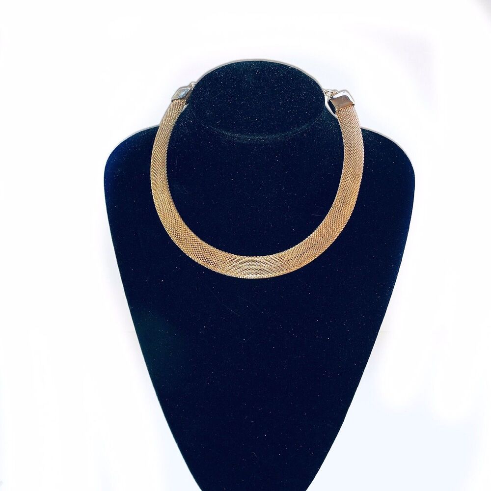 Vintage Gold Mesh Choker Collar 70s